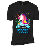 Unicorns are born in Pisces Birthday Rainbow Gift Ladies Custom