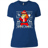 Dabbing Poodle Santa Christmas Holiday Sweatshirt - Ladies' Boyfriend T-Shirt