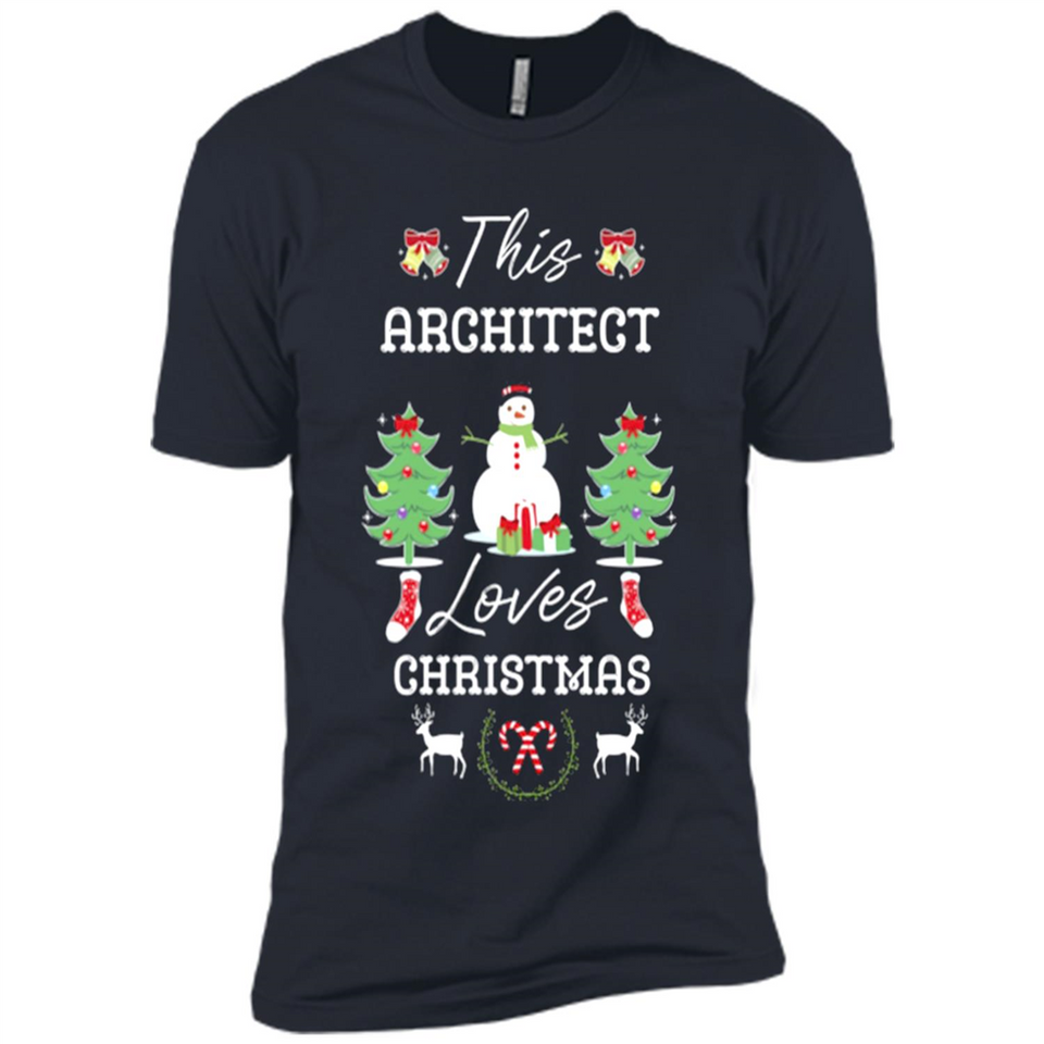 This Architect Loves Christmas Tree Shirt with Snowman