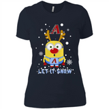 Minion Arizona Diamondbacks Ugly Christmas Sweater Let it Snow - Ladies' Boyfriend T-Shirt