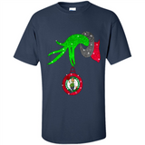 GRINCH HAND HOLDING BOSTON CELTICS NBA GLITTER CHRISTMAS PINGPONG