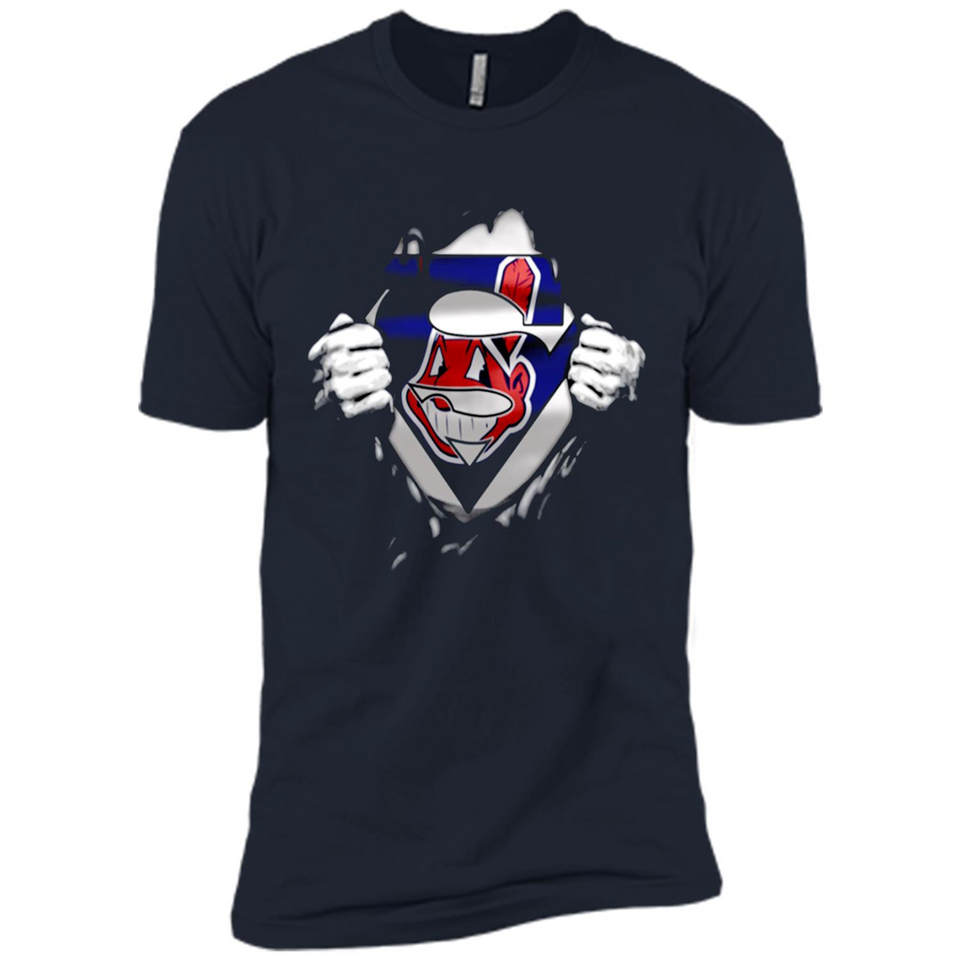 Cleveland Indians And Superman Fans - Premium Short Sleeve T-Shirt