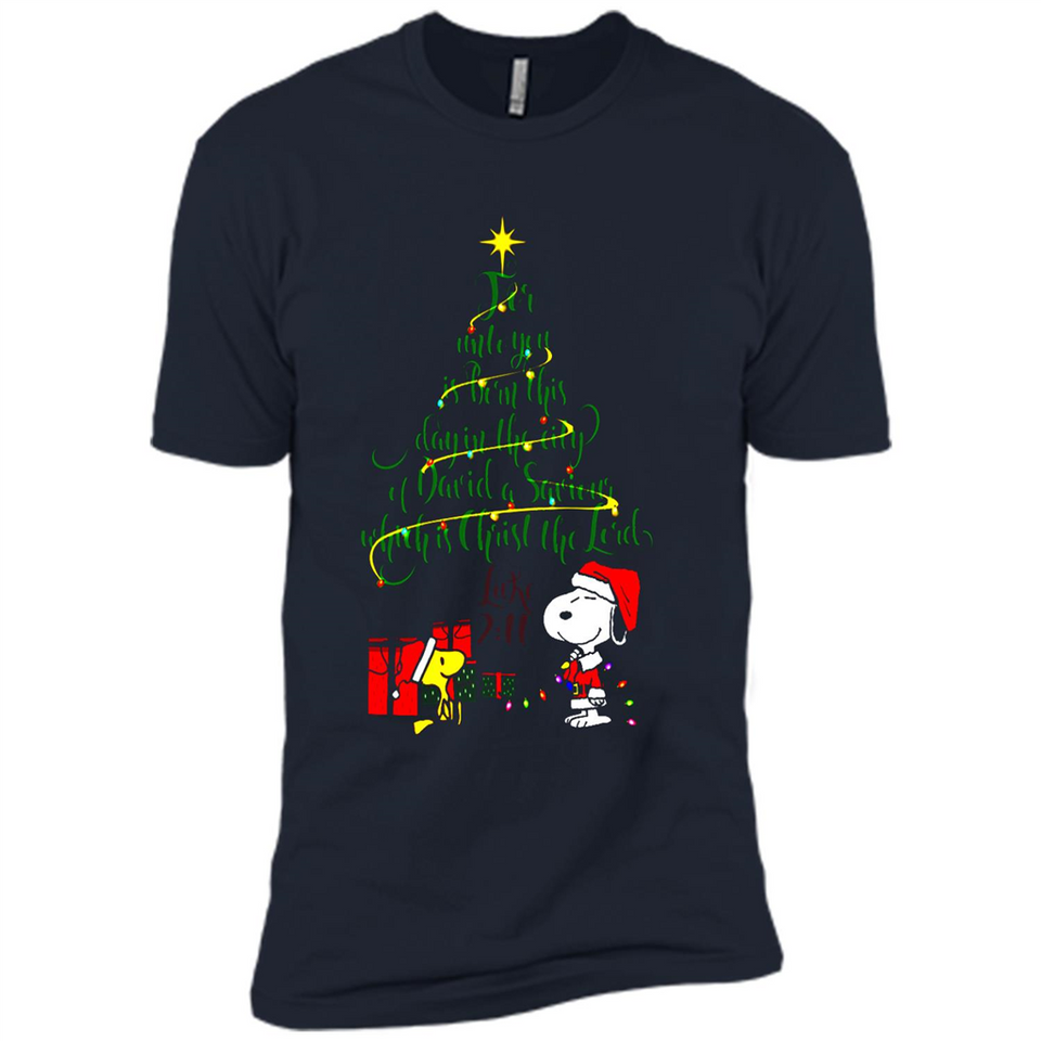 Snoopy Christmas Tree T-Shirt - Premium Short Sleeve T-Shirt