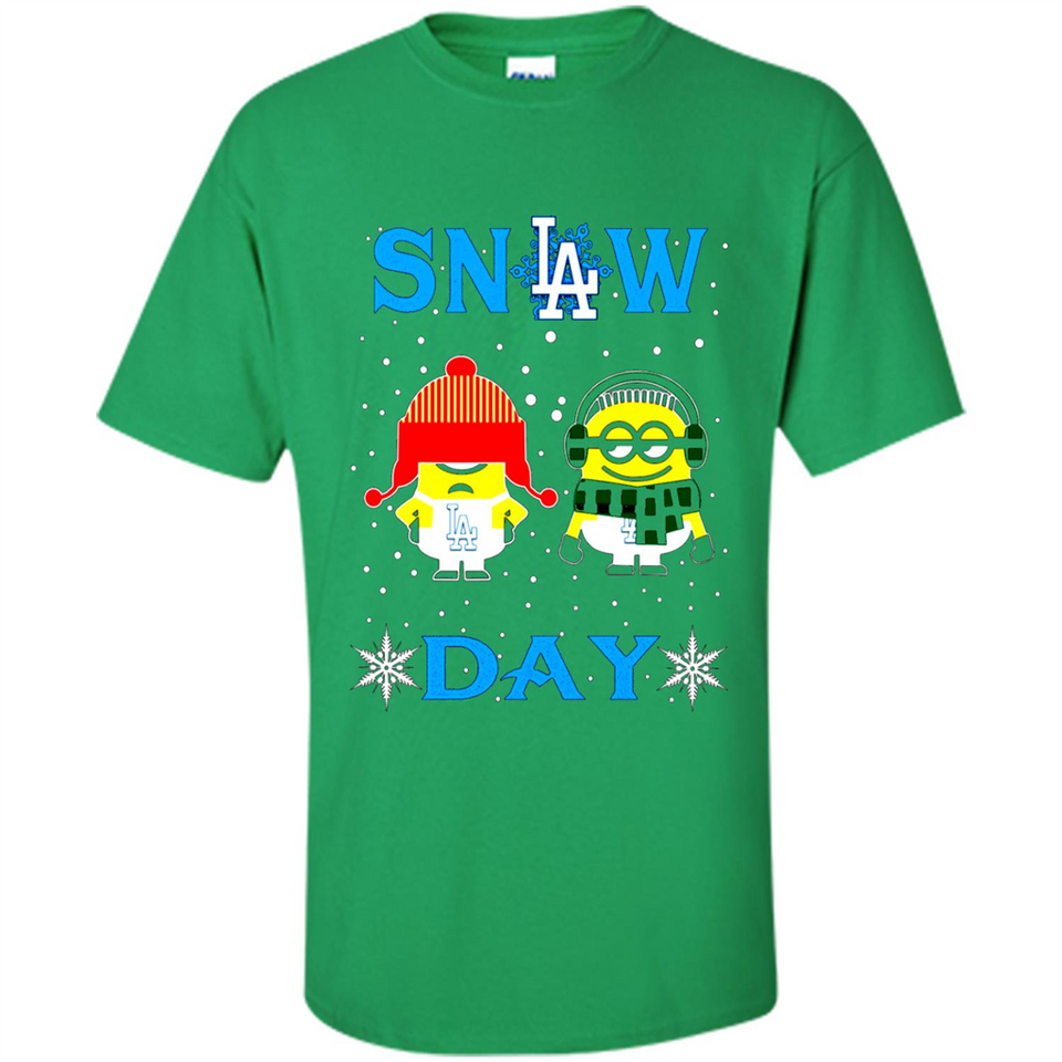 Snow Day Shirt For Los Angeles Dodgers Vs Minion Fans pingpong