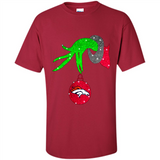 GRINCH HAND HOLDING DENVER BRONCOS GLITTER CHRISTMAS PINGPONG