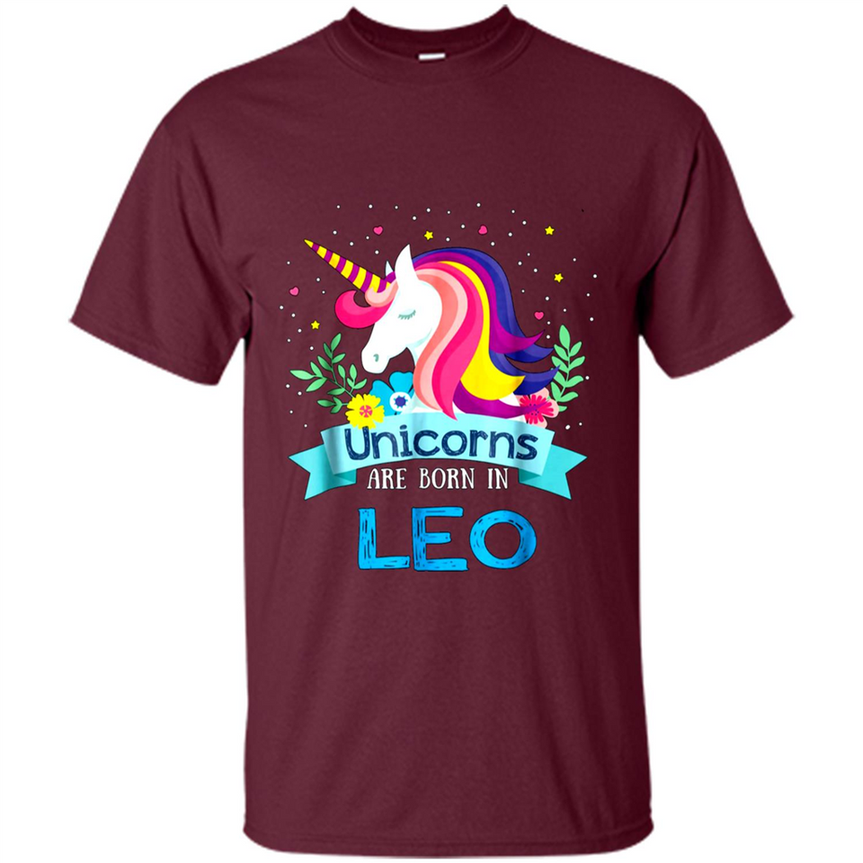 Unicorns are born in Leo Birthday Rainbow Gift Ladies Custom