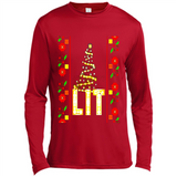 Funny Lets Get Lit Christmas Tree - Canvas Long Sleeve T-Shirt