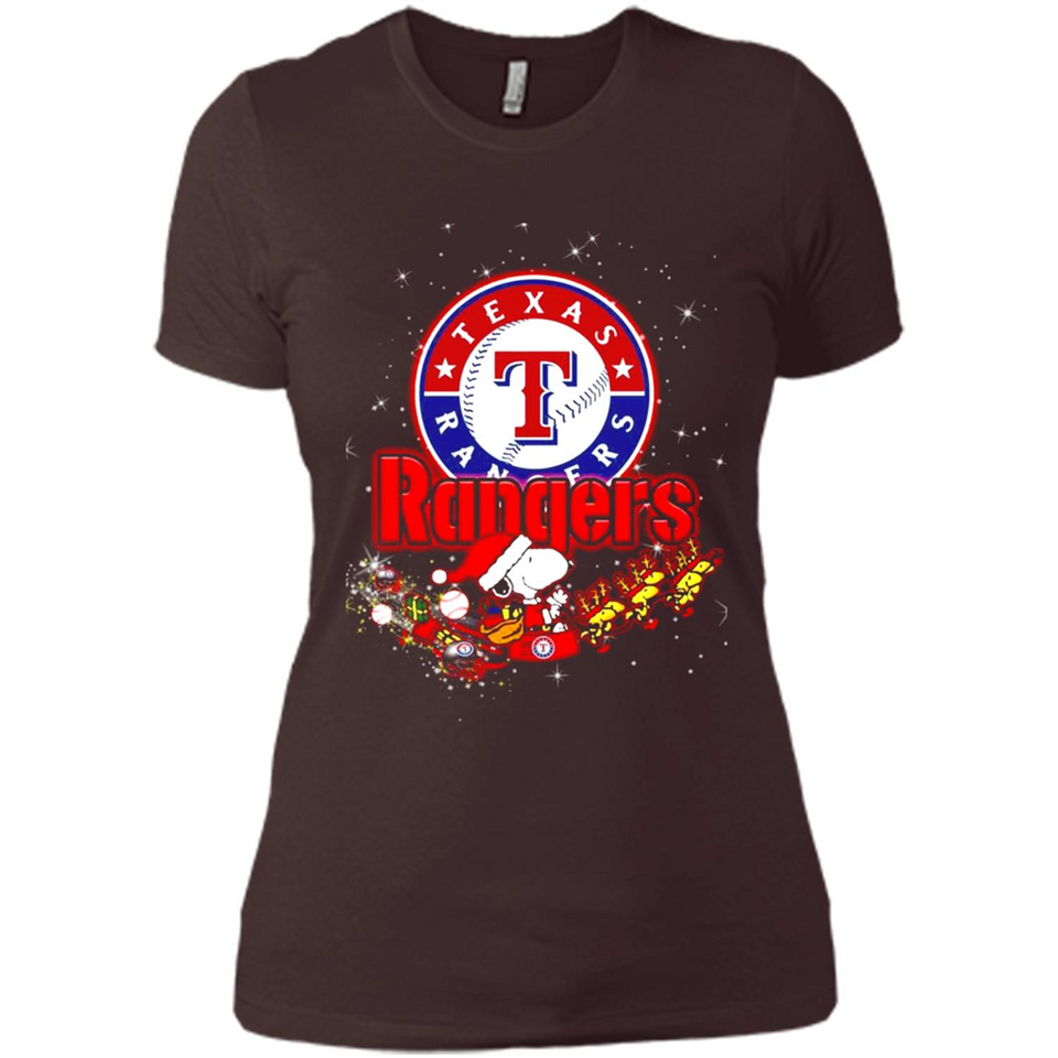 Snoopy Christmas Texas Rangers - Ladies' Boyfriend T-Shirt