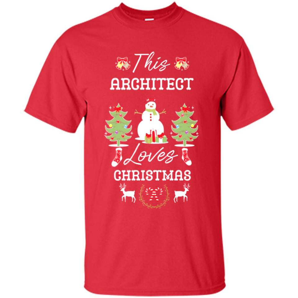 This Architect Loves Christmas Tree Shirt with Snowman