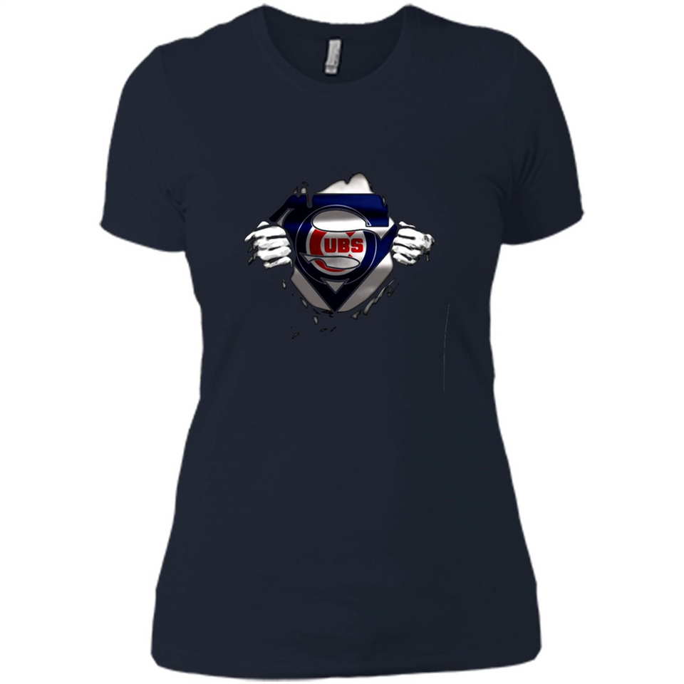Chicago Cubs And Superman Fans - Ladies' Boyfriend T-Shirt