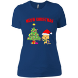 Meow merry christmas- cat and pine merry christmas - Ladies' Boyfriend T-Shirt