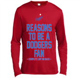 Reasons to be a Los Angeles Dodgers Fan Complete List on Back - Canvas Long Sleeve T-Shirt