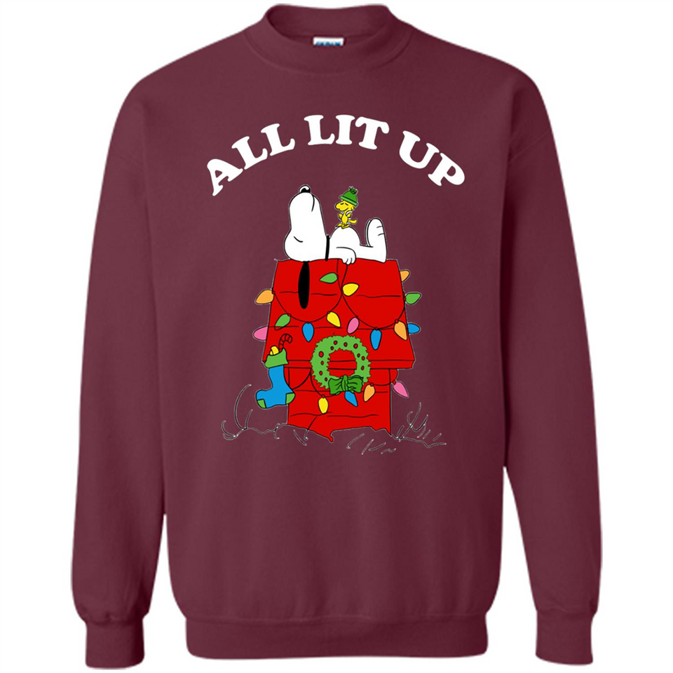 Peanuts By Schulz Snoopy Young Men_s Christmas SweatShirt - Sweatshirt