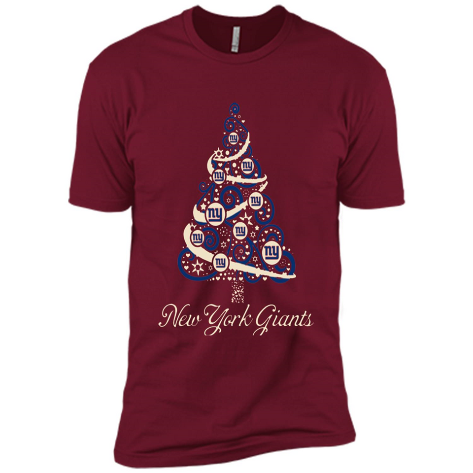 New York Giants NFL Football Team Logo Christmas Tree T-Shirt - Premium Short Sleeve T-Shirt