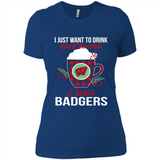I Just Want To Drink Hot Chocolate & Watch Wisconsin Badgers Ugly Christmas Sweater PINGPONG