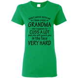 Don't Mess With Me My Grandma Is Crazy And She Will Punch You - Ladies Short-Sleeve