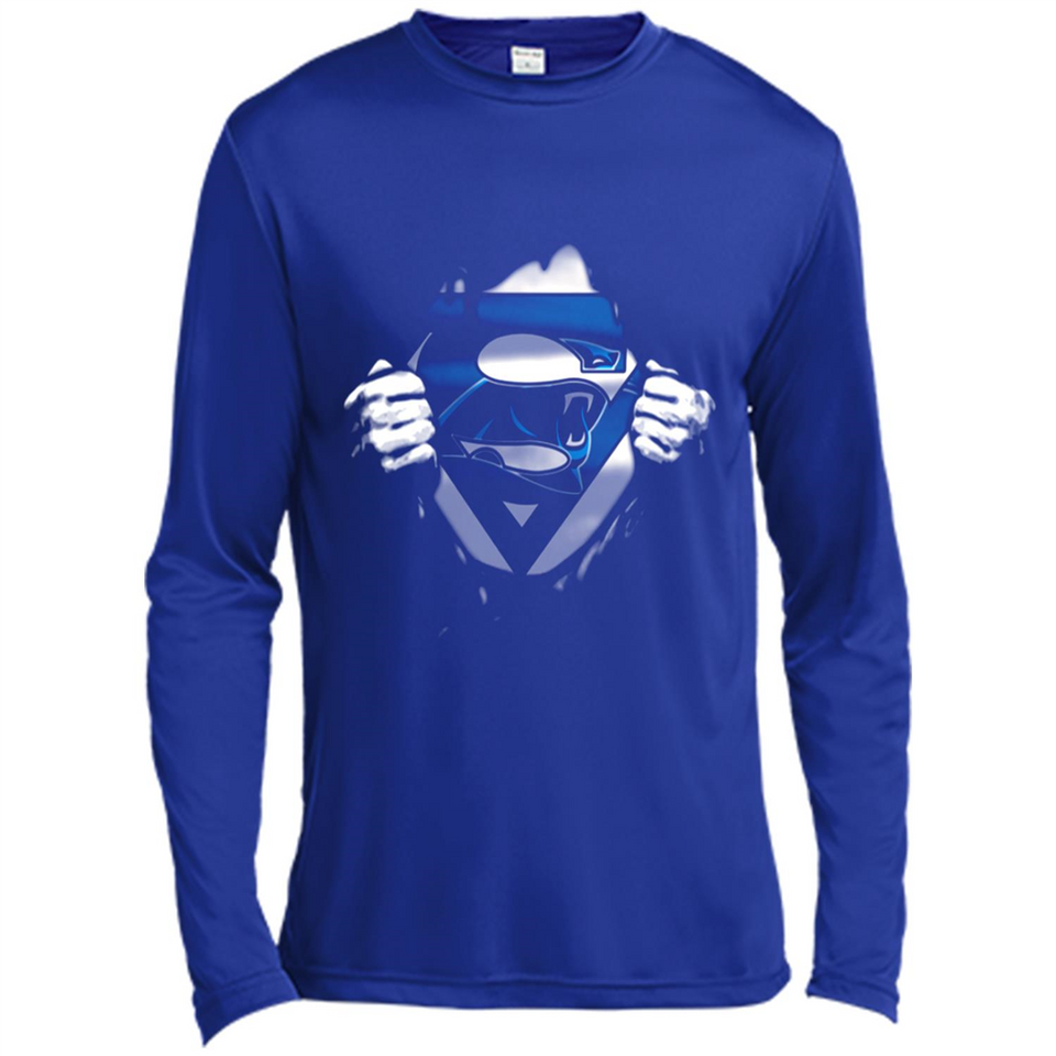 Carolina Panthers And Superman Fans - Canvas Long Sleeve T-Shirt