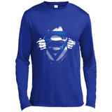 Carolina Panthers And Superman Fans - Canvas Long Sleeve T-Shirt