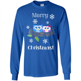 Cute Christmas Shirt Merry Christmas Snowflakes Owls Nest