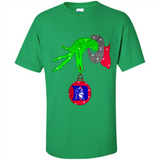 GRINCH HAND HOLDING DUKE BLUE DEVILS GLITTER CHRISTMAS PINGPONG