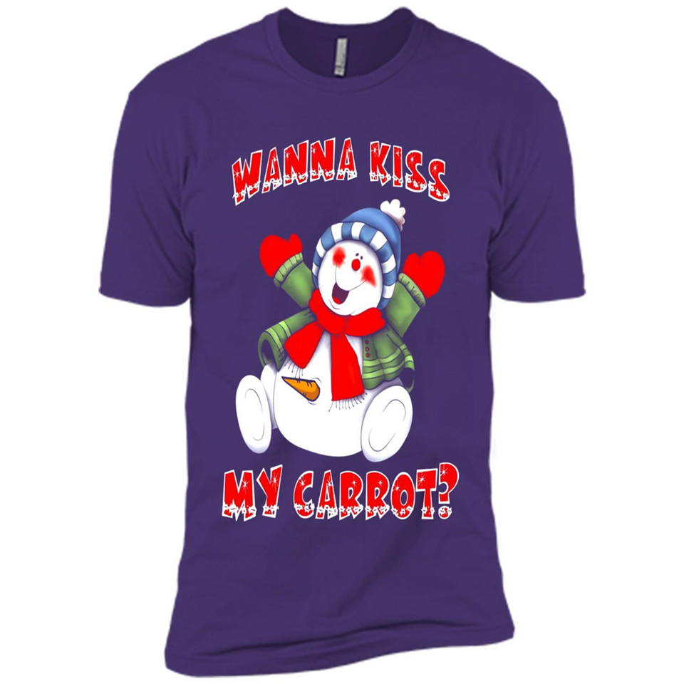 Snowman Wanna Kiss My Carrot Christmas - Premium Short Sleeve T-Shirt