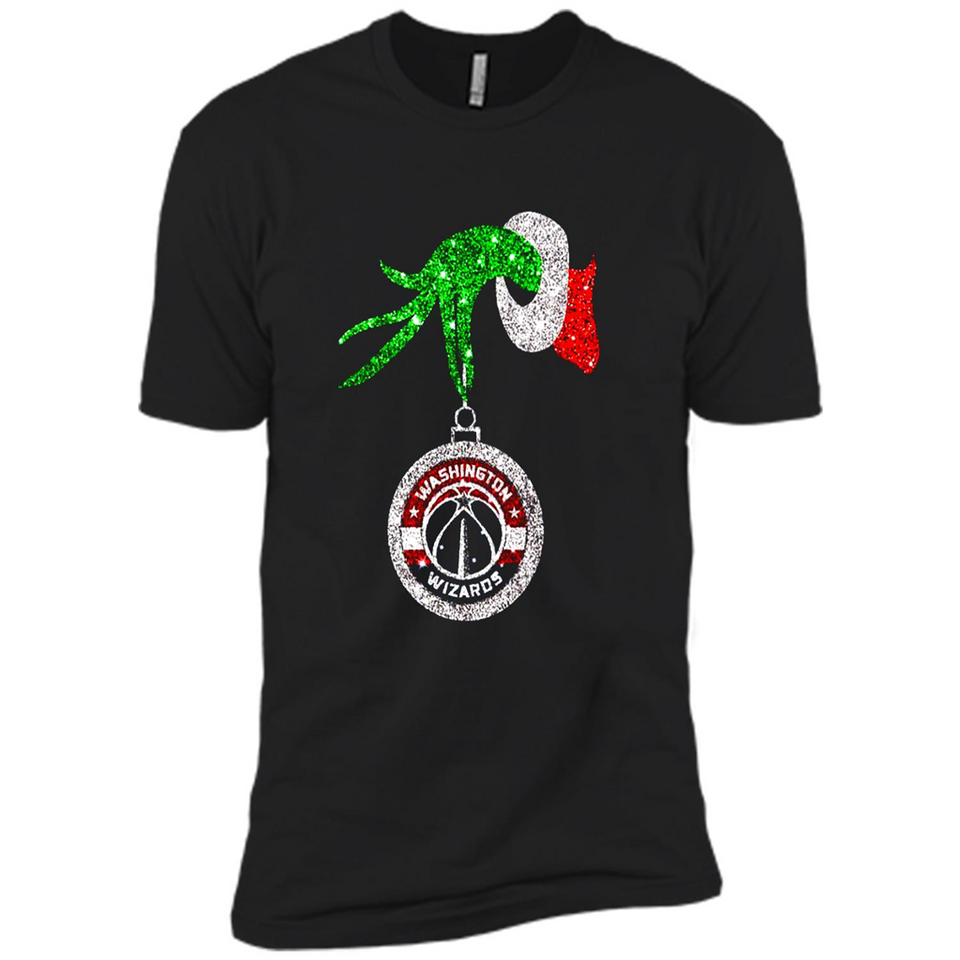 Funny Washington Wizards Glitter Grinch Monogram Ornament Christmas - Premium Short Sleeve T-Shirt