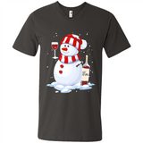 Cute Snowman drink Red Wine Christmas - Men's V-Neck