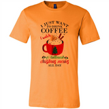 I Just Want To Drink Coffee And Watch Hallmark Christmas Movies All Day MERCHCUTE - Canvas Unisex T-Shirt