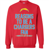 Reasons to be a Los Angeles Chargers Fan Complete List on Back - Sweatshirt