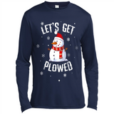 Let's Get Plowed Funny Christmas Snowman - Canvas Long Sleeve T-Shirt
