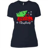 Vintage Christmas Classic Truck T-Shirt with Snow and Tree