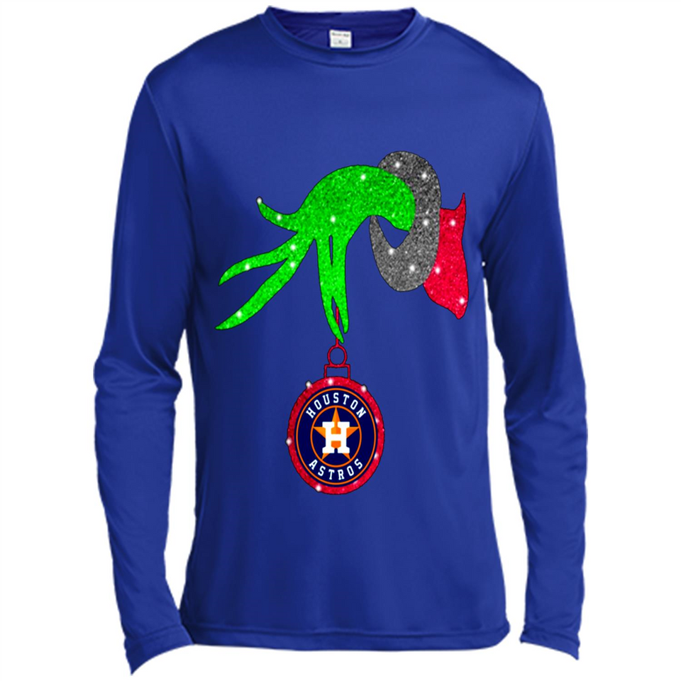 GRINCH HAND HOLDING HOUSTON ASTROS GLITTER CHRISTMAS PINGPONG