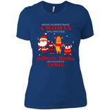 Never Underestimate An April Woman Watches Hallmark Movies Sweatshirt - Ladies' Boyfriend T-Shirt