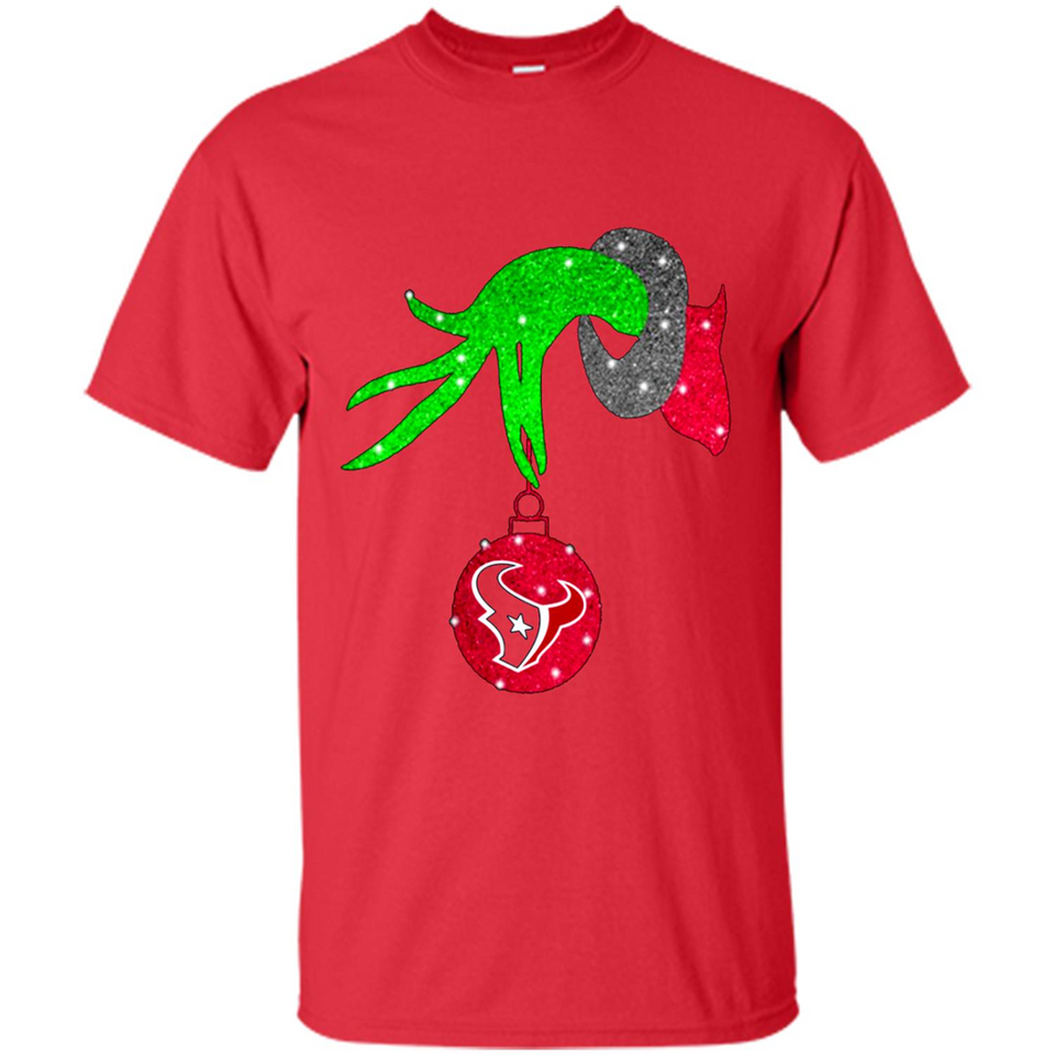 GRINCH HAND HOLDING HOUSTON TEXANS GLITTER CHRISTMAS PINGPONG