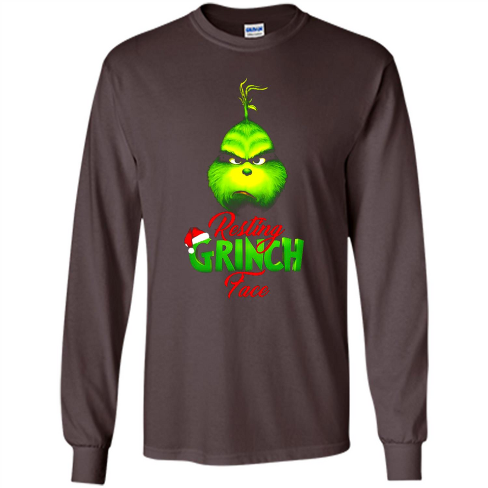 Resting Grinch Face Shirt PINGPONG - Long Sleeve T-Shirt