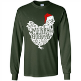 Chicken Christmas T Shirt Merry Chickmas Santa Claus Gifts - Long Sleeve T-Shirt