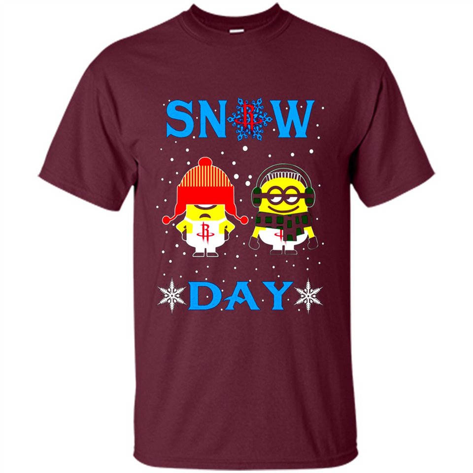 Snow Day Shirt For Houston Rockets Vs Minion Fans pingpong