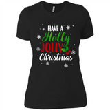 Have A Holly Jolly Christmas T-Shirt Cute Mistletoe - Ladies' Boyfriend T-Shirt