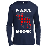 Nana Moose Funny Christmas Plaid Buffalo T-Shirt - Canvas Long Sleeve T-Shirt