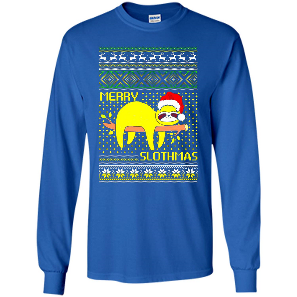 Merry Slothmas Sloth Christmas Sweater PINGPONG - Long Sleeve T-Shirt
