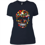 Skull Christmas Decorations Merry Xmas T-Shirt - Ladies' Boyfriend T-Shirt