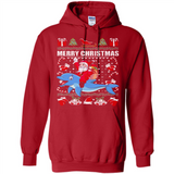 Ugly Christmas Santa Riding Dolphin - Hoodie