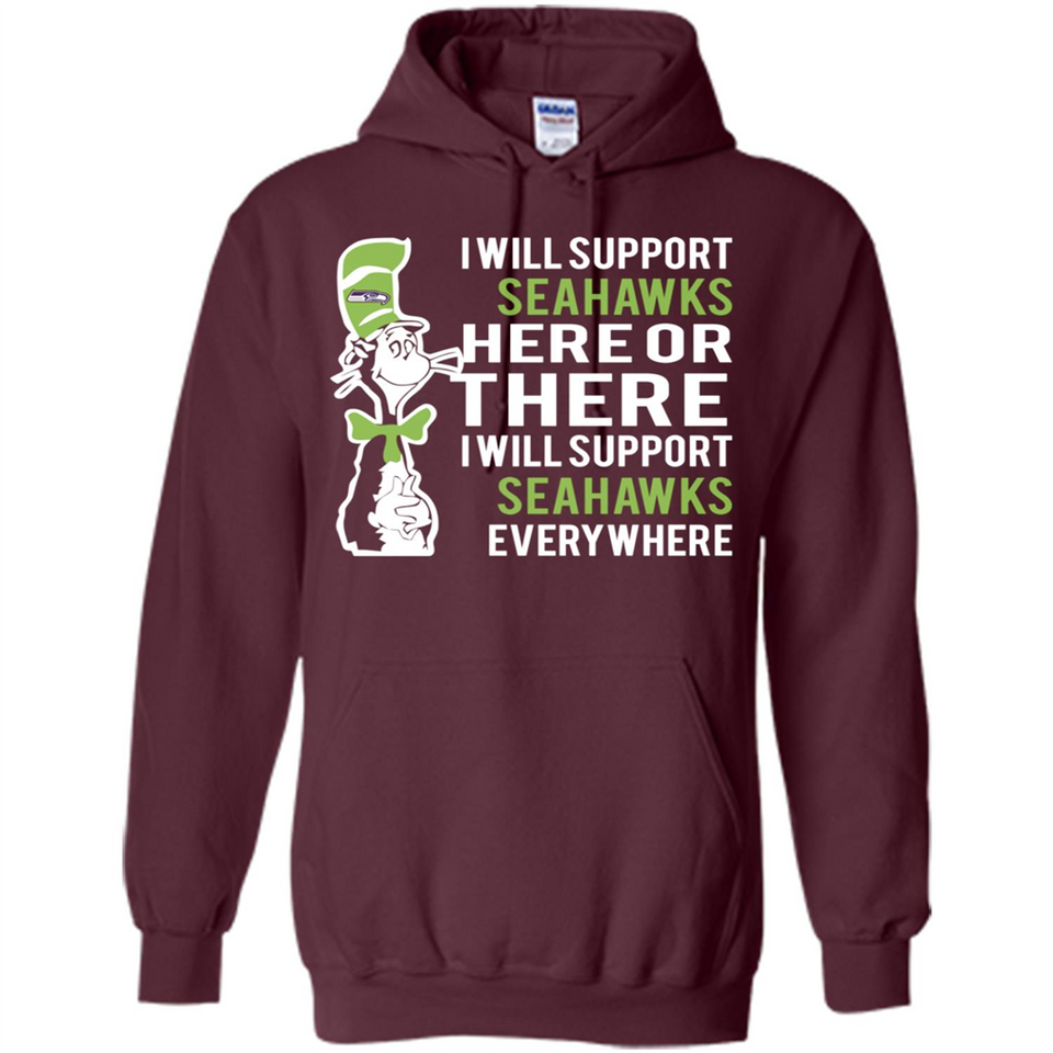 Shirt For Dr Seuss Cat And Seattle Seahawks Fans - Hoodie