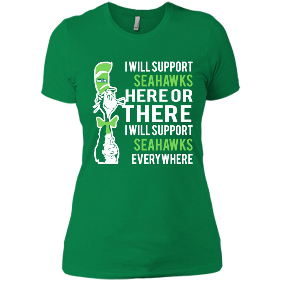 Shirt For Dr Seuss Cat And Seattle Seahawks Fans - Ladies' Boyfriend T-Shirt