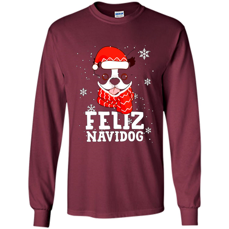 Feliz Navidog Boston Terrier Dog Ugly Xmas Sweater PING PONG