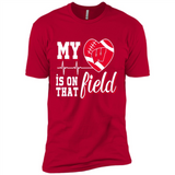 Wisconsin Badgers Football My Heart is on that Field - Premium Short Sleeve T-Shirt