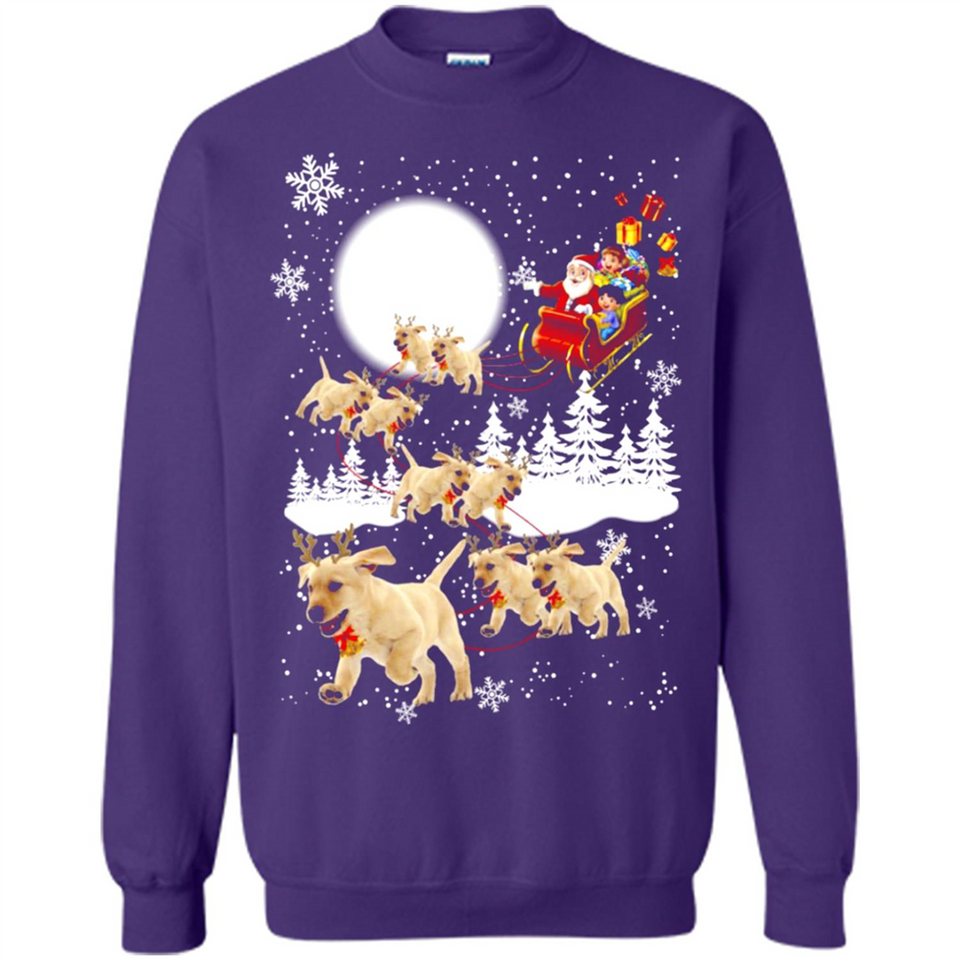 Christmas Santa Golden Retriever Sleigh For Labrador Retriever