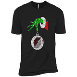 Amazing shirt Portland Trail Blazers Glitter Grinch Monogram Ornament Christmas - Premium Short Sleeve T-Shirt