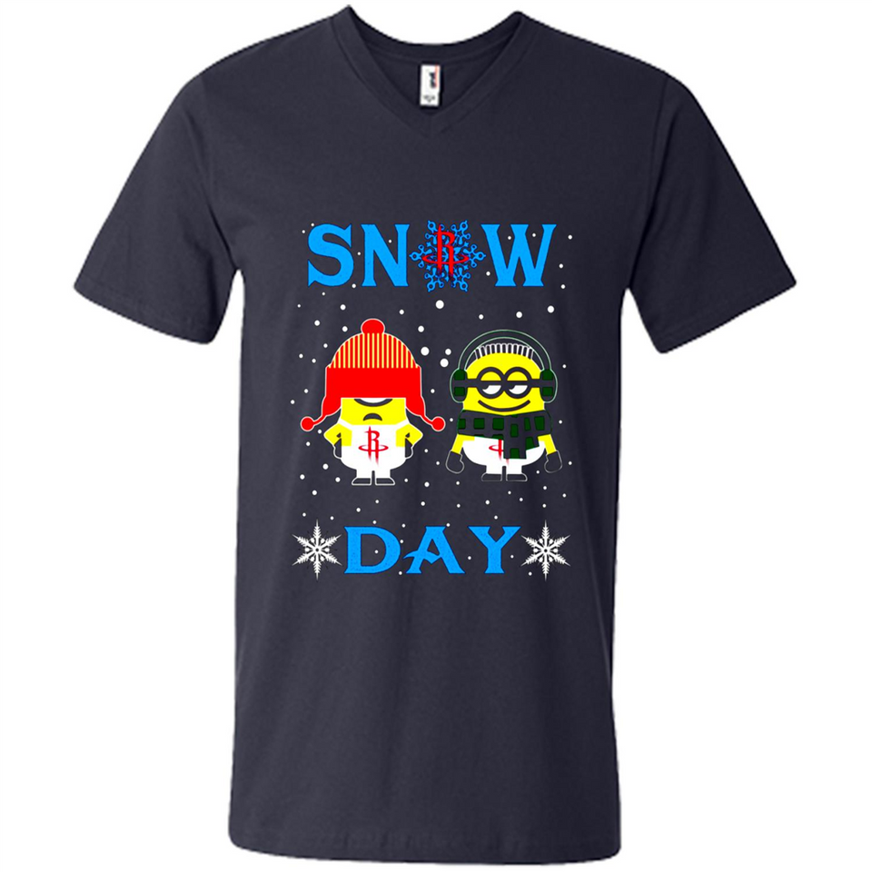 Snow Day Shirt For Houston Rockets Vs Minion Fans pingpong