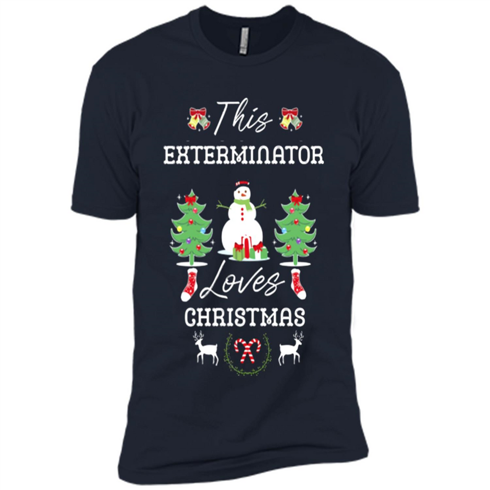 This Exterminator Loves Christmas Tree Shirt with Snowman